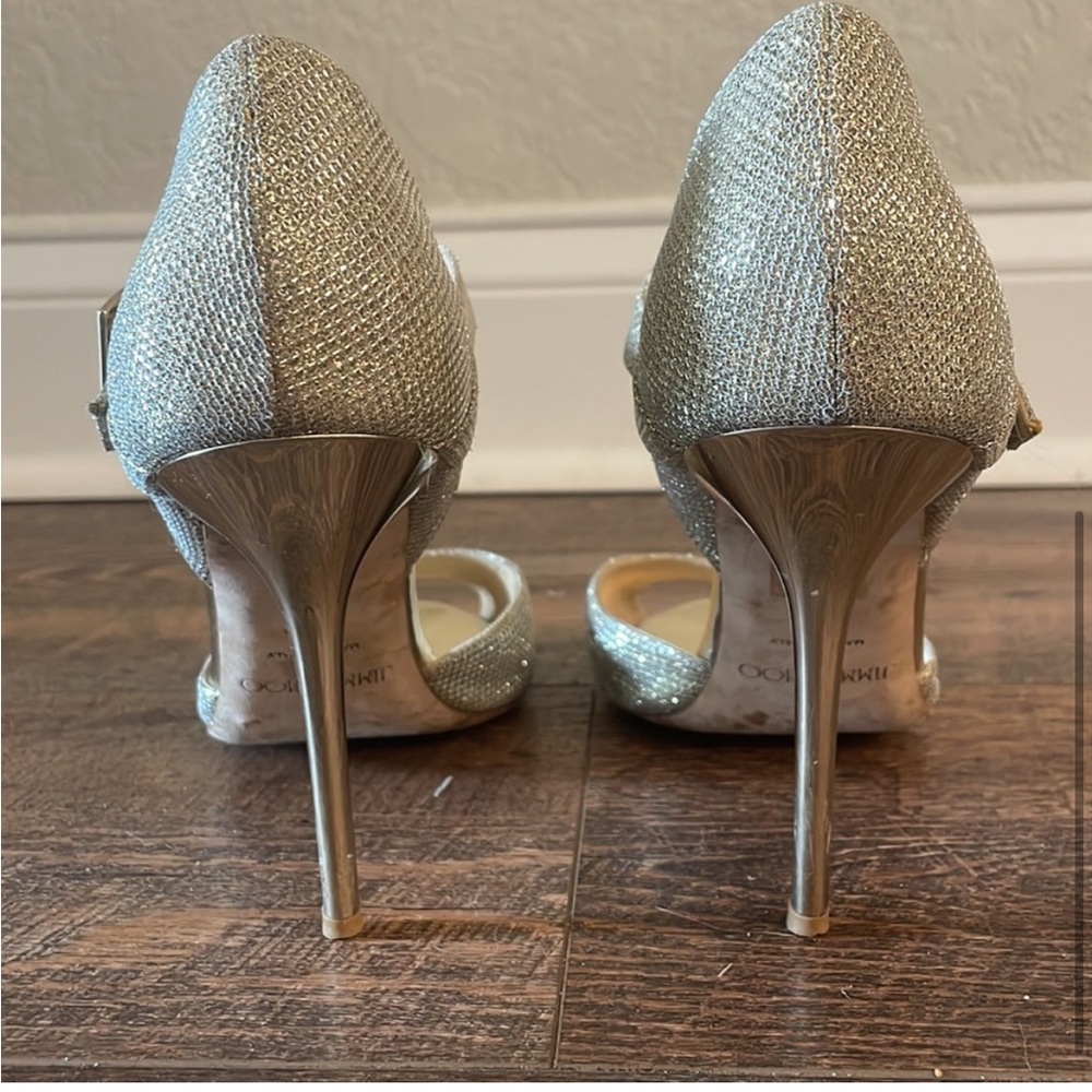 Jimmy Choo Heels Gold Stiletto High Heels Sandals with Strap Size 39.5 or 8.5 - Picture 4 of 6